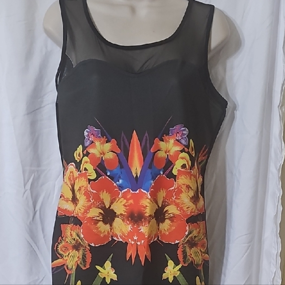 Dots Black Floral Dress